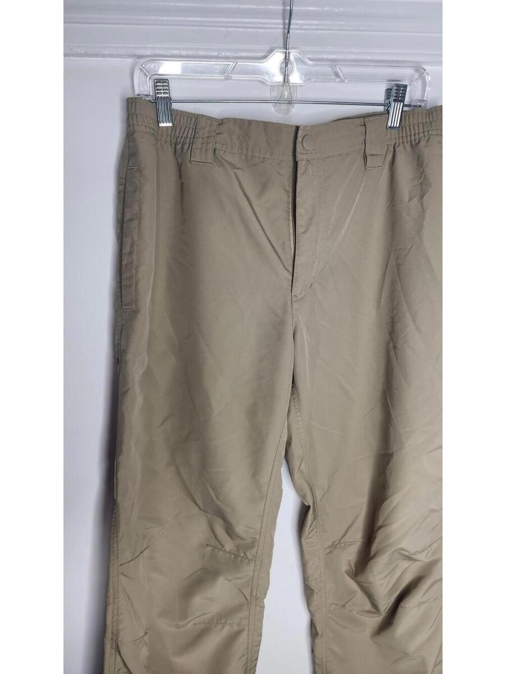 Field & Stream Pants Mens Medium Khaki Ripstop Hiking Quick-Dry Elastic Waist - Picture 2 of 5
